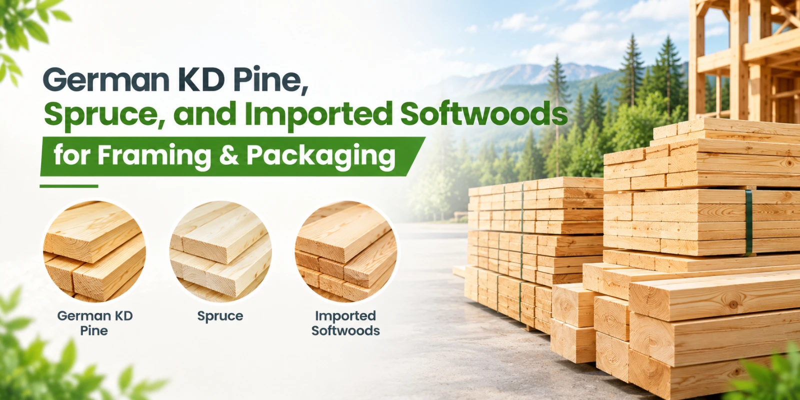 German KD Pine, Spruce, and Imported Softwoods for Framing & Packaging